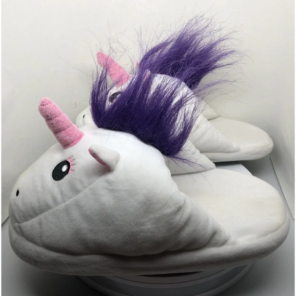 Girls Slippers Unicorn Face Plush Slippers 10